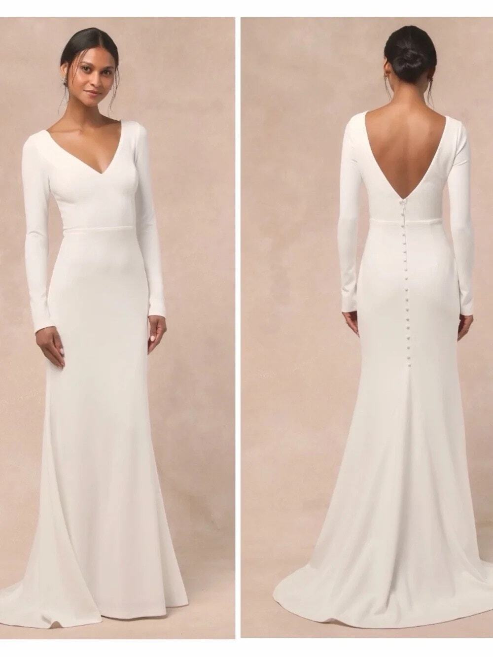 NWT Lulus Feeling of Forever Maxi Dress Bridal Bride Women's White Size Medium